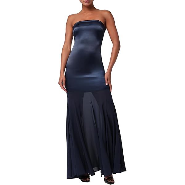 Amazon.com: Lulus Bonnie Strapless Ruffle Maxi Cocktail Dress, Elegant  Evening Party Formal Maxi Dress : Clothing, Shoes & Jewelry