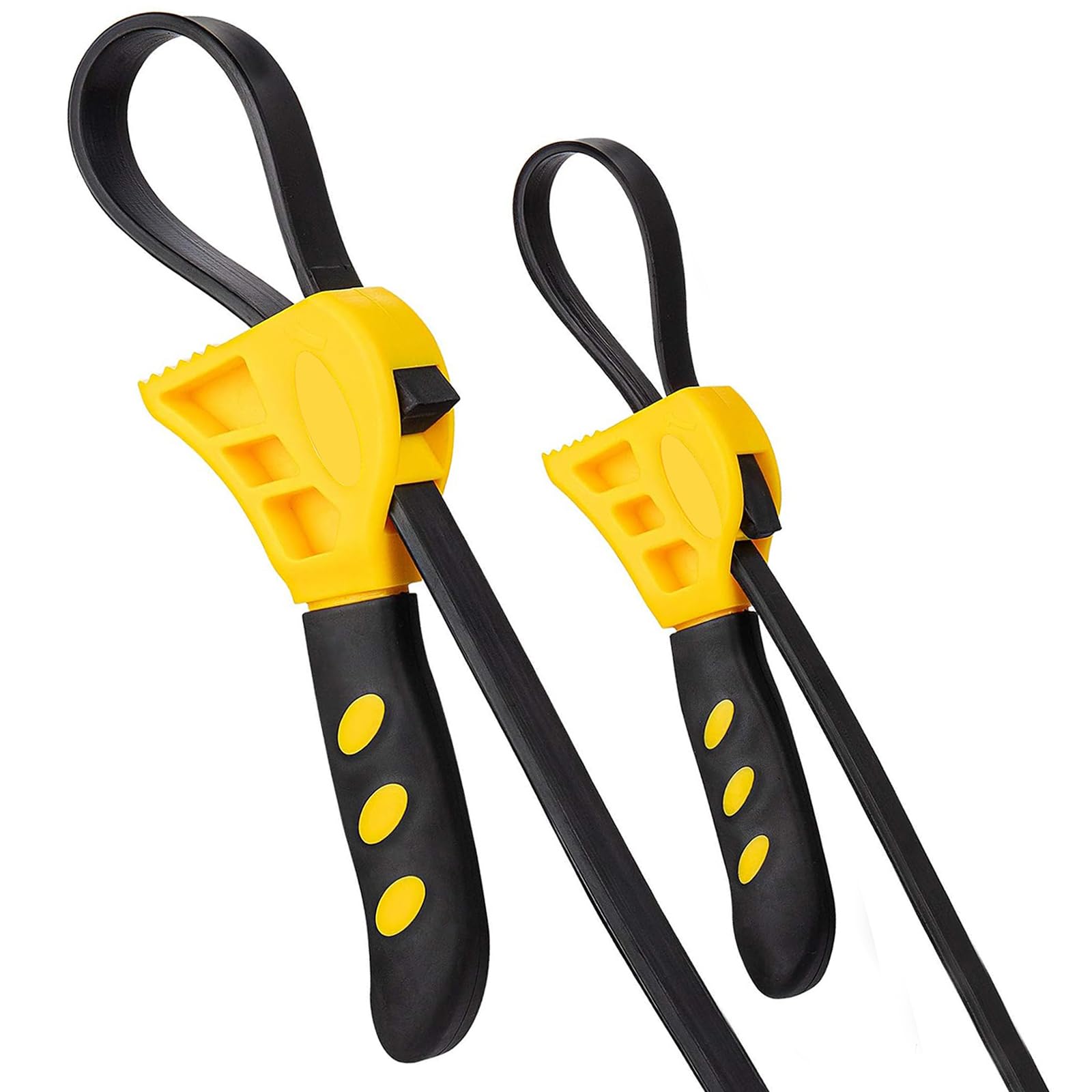 SHUXIA 2pcs Rubber Strap Wrench,Heavy Duty Rubber Pipe Wrench Adjustable,Oil Filter Spanner Strap WrenchTool,Multi-Purpose Jar Opener,Jar Opener for PVC Pipes,Plumbing,Mechanics Plumbers,2 Size