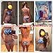 Ayliss Women Tie Dye Bandage Push up Padded Bikini Set with Side-tie Bottom US2 Blue