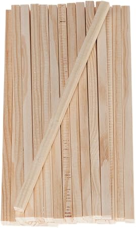 25 Palos Cuadrados de Madera 24-25 cm x 8 mm: Amazon.es: Hogar