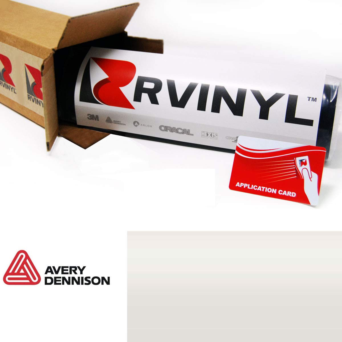 Avery Dennison SW900-109-S Premium Vehicle Wrapping Cast Film Vinyl Roll - 1ft x 5ft with Application Card, Gloss White Pearl