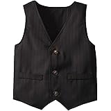 LittleSpring ジレ ベスト キッズ フォーマル スーツ仕立て スリム フィット Vネック 子供服 男の子