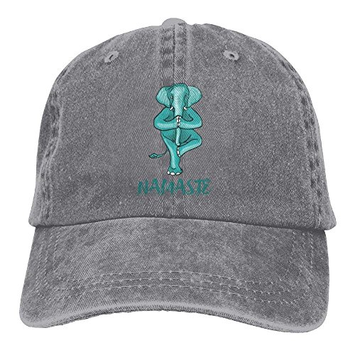 Elephant Namaste Yoga Balance Humour Gym Karma LOL Denim Hat Baseball Cap