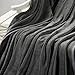 Freelife Luxury Fleece Blanket Super Soft, Comfortable and Warm Double Sides Blanket（Dark Grey） (50x61inch Throw)