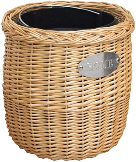 Amazon ゴミ箱 キッチンのために取り外し可能なプラスチック製のインナーバケット 古紙バスケット バスルーム バルコニー ホームで蓋なしの手作り ラタン籐ゴミ箱 ダストボックス Color Honey サイズ Oval フタ付きゴミ箱 オンライン通販