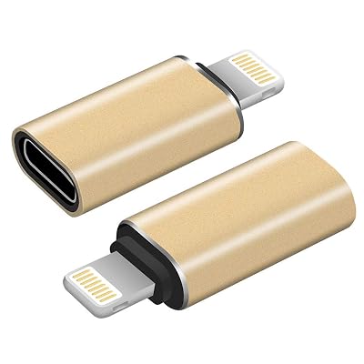 AODSC iOS Phone Adaper,USB CFemale to iOS Male Adapter,Support Data Transmission and Charging,Compatible with iOS Phone XXmXS88p77P7S7SP66S?2pck?Gold