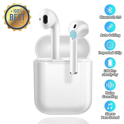 Bluetooth Headphones Wireless Earbuds Noise Canceling Sports Headphones with Charging Case,IPX5 Waterproof Stereo Earphones in-Ear Built-in HD Mic