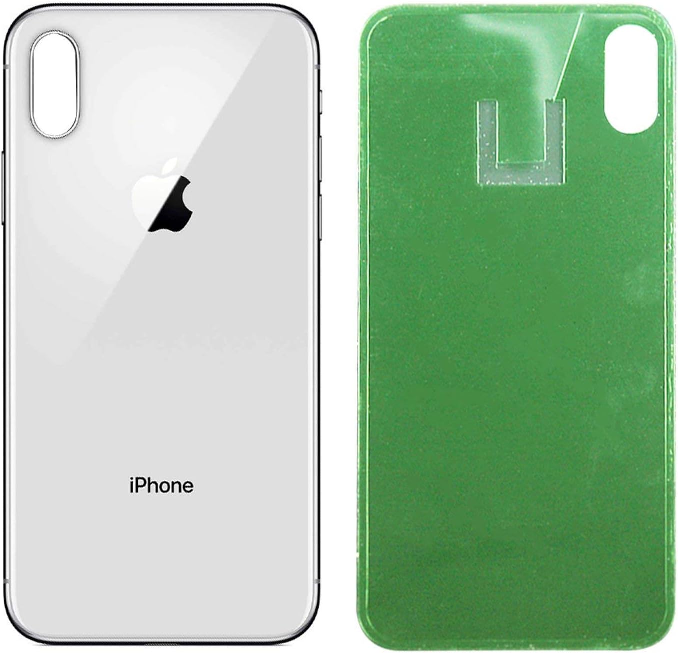 Apple iPhone X Replacement Back Glass Cover Back Battery Door w/Pre-Installed Adhesive,Best Version Apple iPhone X All Models OEM Replacement (White)