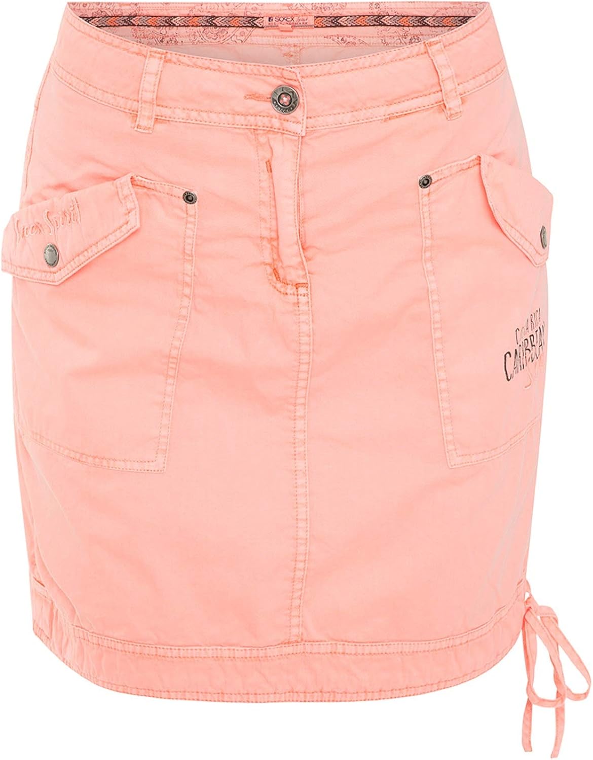 SOCCX Damen Cargo Rock Midilänge - Mit Raffungen Und Praktischen Taschen