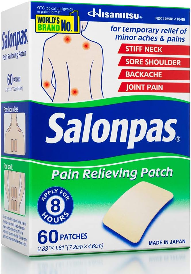 Salonpas Pain Relieving Patches, 60 Count: Health & Personal Care