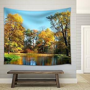 Autumn Park - Fabric Wall Tapestry Home Decor - 51x60 inches