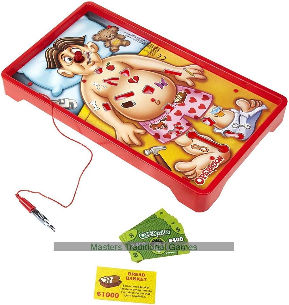 Classic Operation Game, Electronic Board Game with Cards, Indoor Game for Children Aged 6 and Up, Red - Image 3