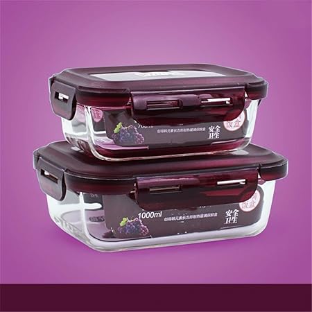 Vidrio resistente al calor box lunch Microondas Refrigerador caja ...