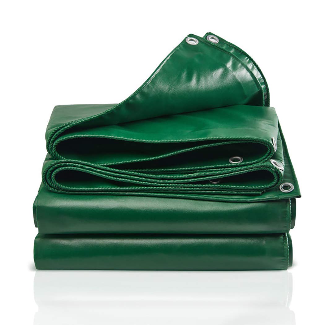ZJFSX Multi Purpose Outdoor Waterproof Tarps Thick Tarpaulin 450g/㎡,Green_2*1.5m Tarp Cover UV