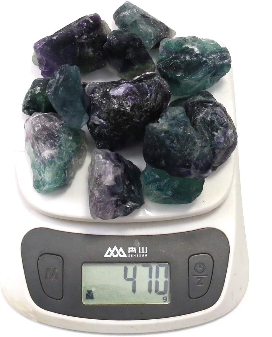 Nvzi Rainbow Fluorite Crystals, Chrysocolla Crystal, Tumbling Rough Rocks, Calcite Crystal, Raw Crystals and Healing Stones, Indoor Fountain Stones & Sea Glass, Reiki Crytsal Healing: Furniture & Decor