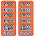 10 Pack Small Mini Digital Kitchen Timer Magnetic Countdown Up Minute Second Timer (10 Orange)