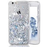 iPhone 7 Plus Glitter Case, Surpriseyou Creative Design Flowing Liquid Quicksand Floating Luxury Bling Sparkle Love Heart Diamonds Clear Hard Case for iPhone 7 Plus (Silver Diamonds)