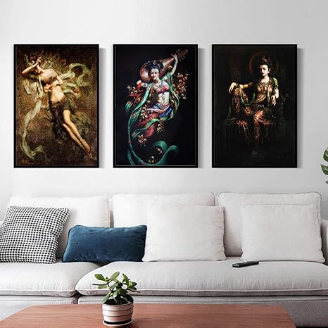 Amazon Co Jp 抽象天使の女性ウィリアムアドルフ肖像画有名な油絵キャンバスポップアートポスターやプリント壁の写真家のリビングルーム40x60cmx3 Unframe ホーム キッチン