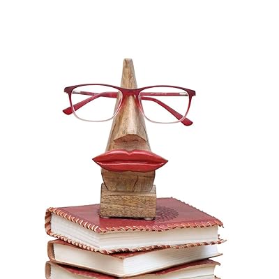 Quirky Wooden Nose Shaped Eyeglass Spectacle Holder Display Stand Home Decorative Store Indya Gifts