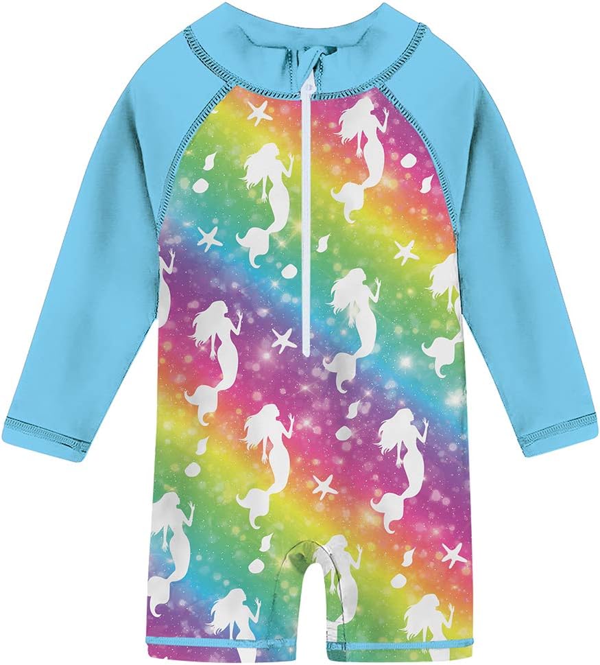 TUPOMAS Baby Girls Rash Guard Swimwear UPF 50+ One Piece Swimsuits Beach Surfing Suits Bathing Suits 6-36 Months