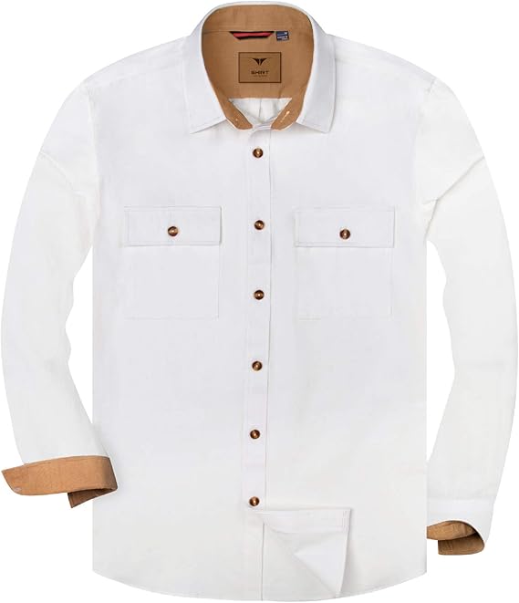 Alimens & Gentle Men's Long Sleeve Regular Fit Casual Button Down Shirt