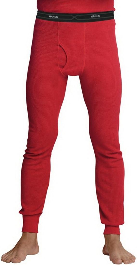 Hanes Mens XTemp Cotton Thermal Underwear Pants, 2XLarge, Red Amazon