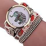 Creazy® Women Girl Rhinestone Elephant Pattern Quartz Bracelet Wrist Watch
