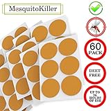 JUSHOOR Kid with Natural Ingredients 24-Hour Protection Mosquito Patch 3cm Resealable,60-Count Pack, Non-Toxic, Apply to Skin and Clothes, Adult