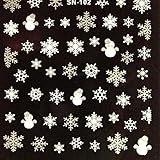 Velishy(TM) Christmas Snowflakes Snowman 3D Nail Art Stickers Decals