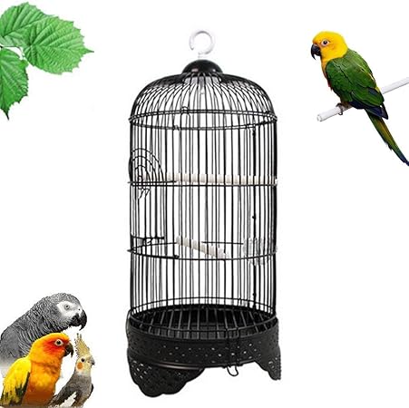 Amazon Co Jp Gifty 鳥かご 丸型 バードパレス 飼育用品つき 文鳥 小鳥 ゲージ 手乗り セキセイインコ 鳥小屋 縦長 ブラック Pet Supplies