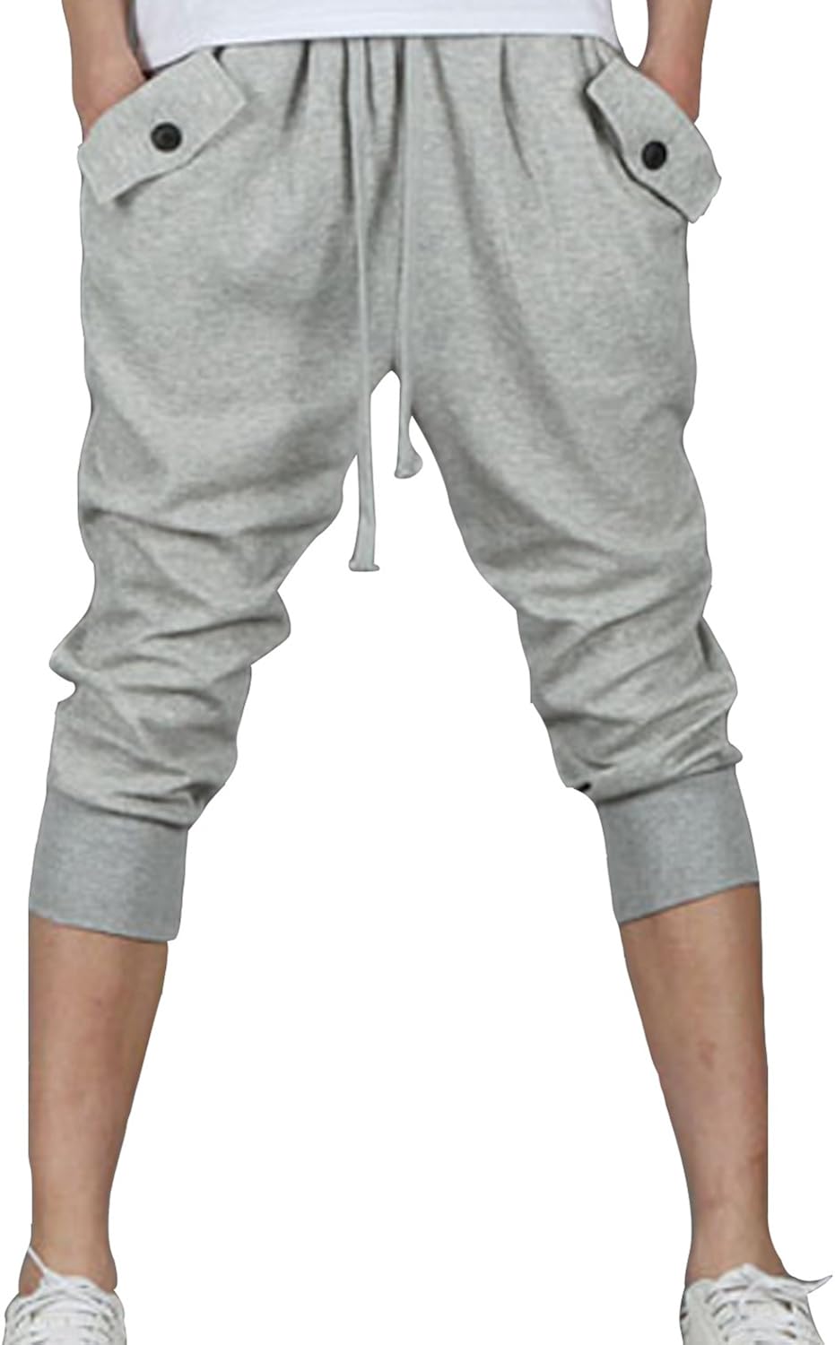 qilaizhongda Men's Athletic Sport Jogger Capri 3/4 Pants Baggy Harem