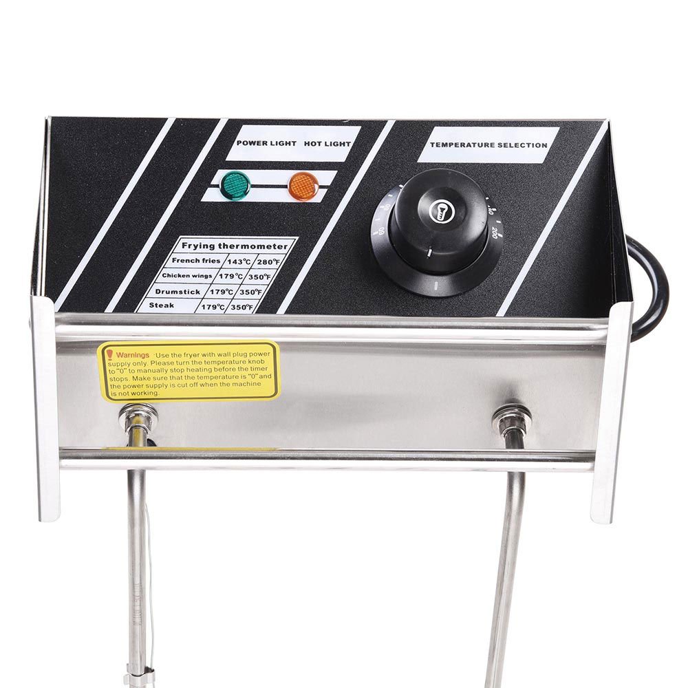 5000W 20L Electric Countertop Stainless Steel Deep Fryer Single Large Tank Basket