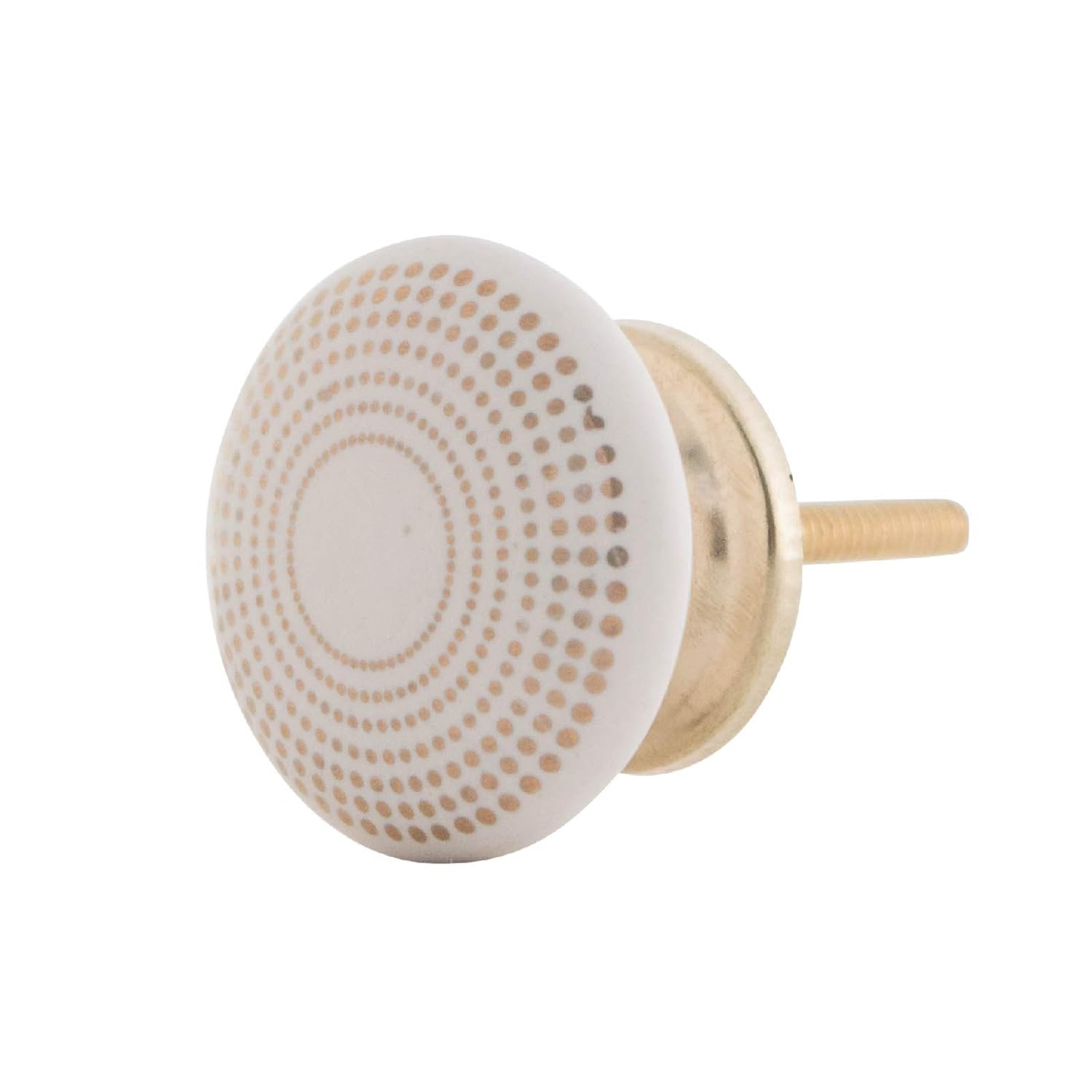 8 x Weiße Möbelknäufe im Art Deco-Stil Gold Türgriffe und Schrankknöpfe