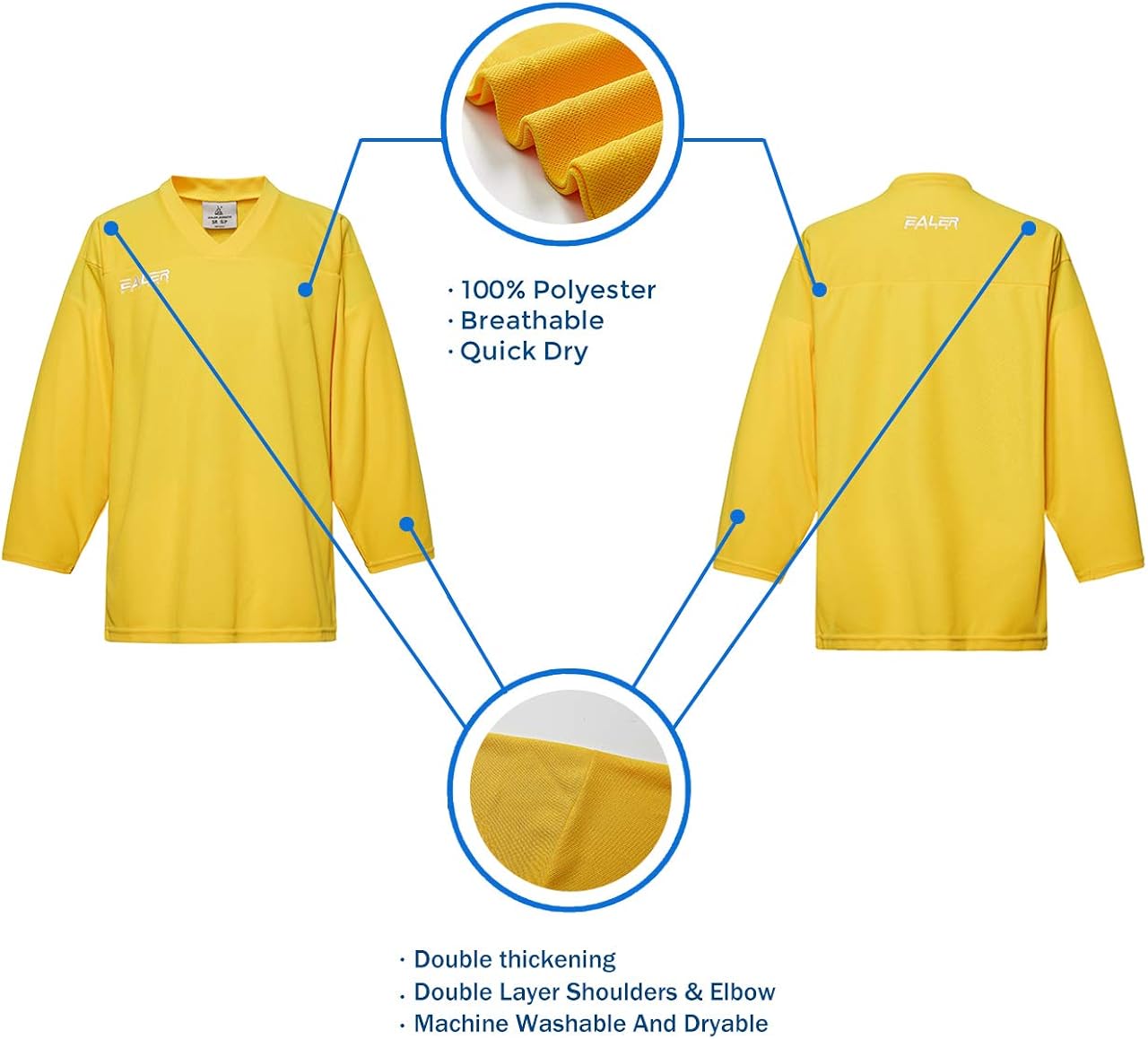 EALER H90 Series (190g) Blank Ice Hockey Practice Jersey: Clothing