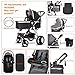 cynebaby Infant Toddler Baby Stroller Carriage Compact Pram Strollers add Tray (Black)
