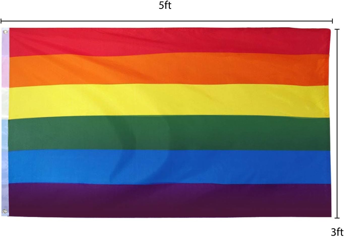 Medium Rainbow Flag - LGBTQIA2s+ Pride Flags - Pride Month, Carnival, Festivals, Garden Party - 5ft x 3ft - By TRIXES - Image 4