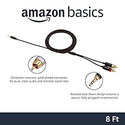 Amazon Basics 3.5 Aux to 2 x RCA Adapters, Audio