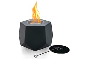 OUHOU Tabletop Fire Pit, Portable Personal Mine Fire Pit Table Top, Smores Maker Tabletop Indoor Rubbing Alcohol Burner for Patio Balcony with Extinguisher Indoor & Outdoor