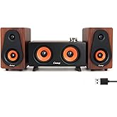 cinnkeyi 2.1 Computer Speakers with Subwoofer, Stereo Mid-High Dual Speakers, Bluetooth/USB Dual Mode PC Speakers, Volume Knob Control, Desktop Sound System for Laptop/PC/Tablet (C5212-US)