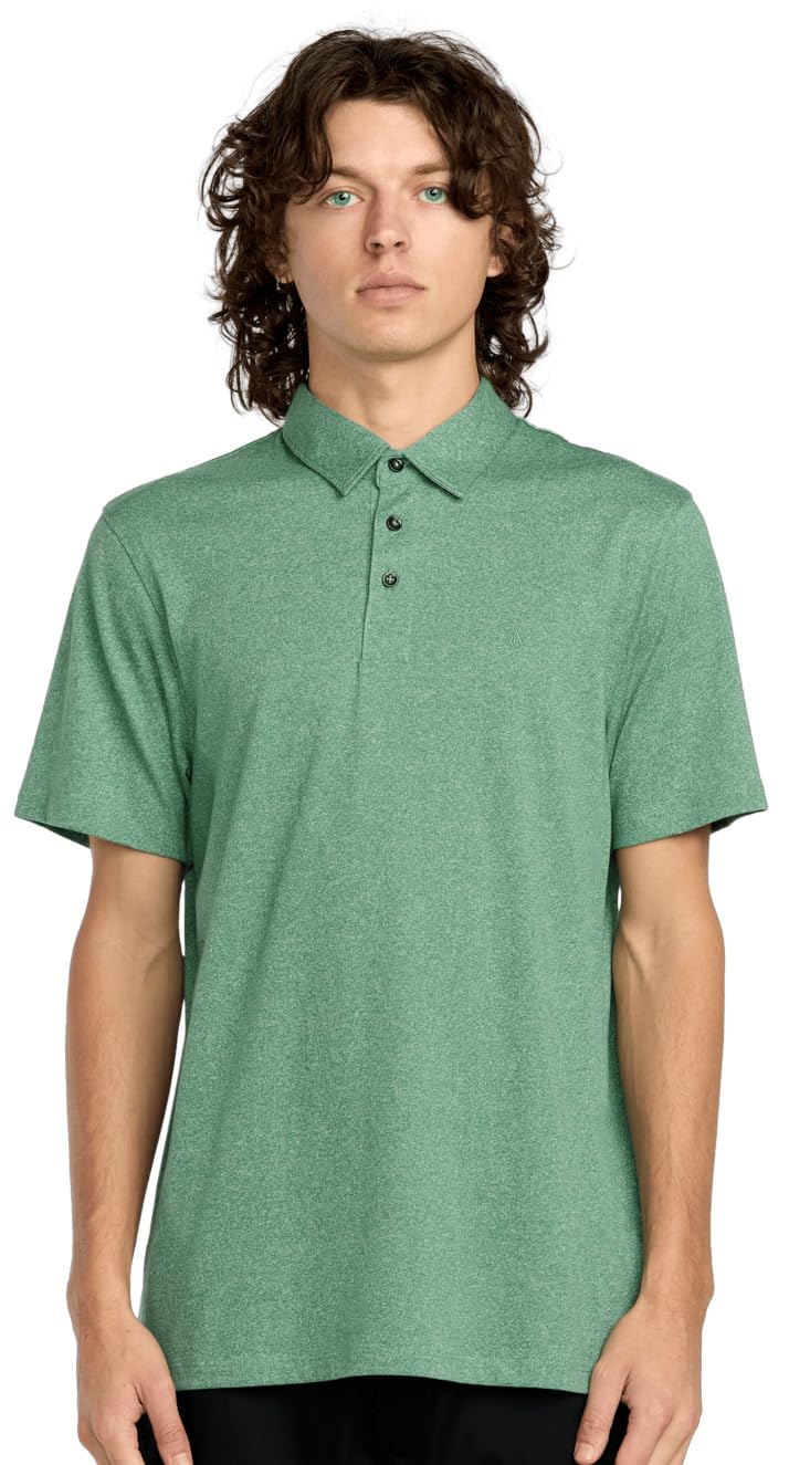 Volcom Men's Wowzer Modern Fit Short Sleeve Polo Shirt, Biscay Green, Large Image