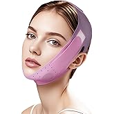 V-Line Sculpting Face Mask – Silicone Chin Strap for Jawline Tightening & Double Chin Reduction (23-27 Inches) (Rosy Mauve)