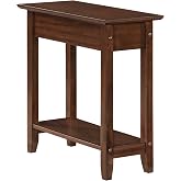 Convenience Concepts American Heritage Flip Top End Table 23.25" - Classic Narrow Chairside Accent with Hidden Storage &amp; Lower Shelf for Traditional, Modern Living Room, Espresso