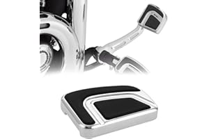 XFMT-MOTO-PART Large Brake Pedal Pad Fit For Harley Airflow Style Dyna Softail Touring Models (Chrome&Black)