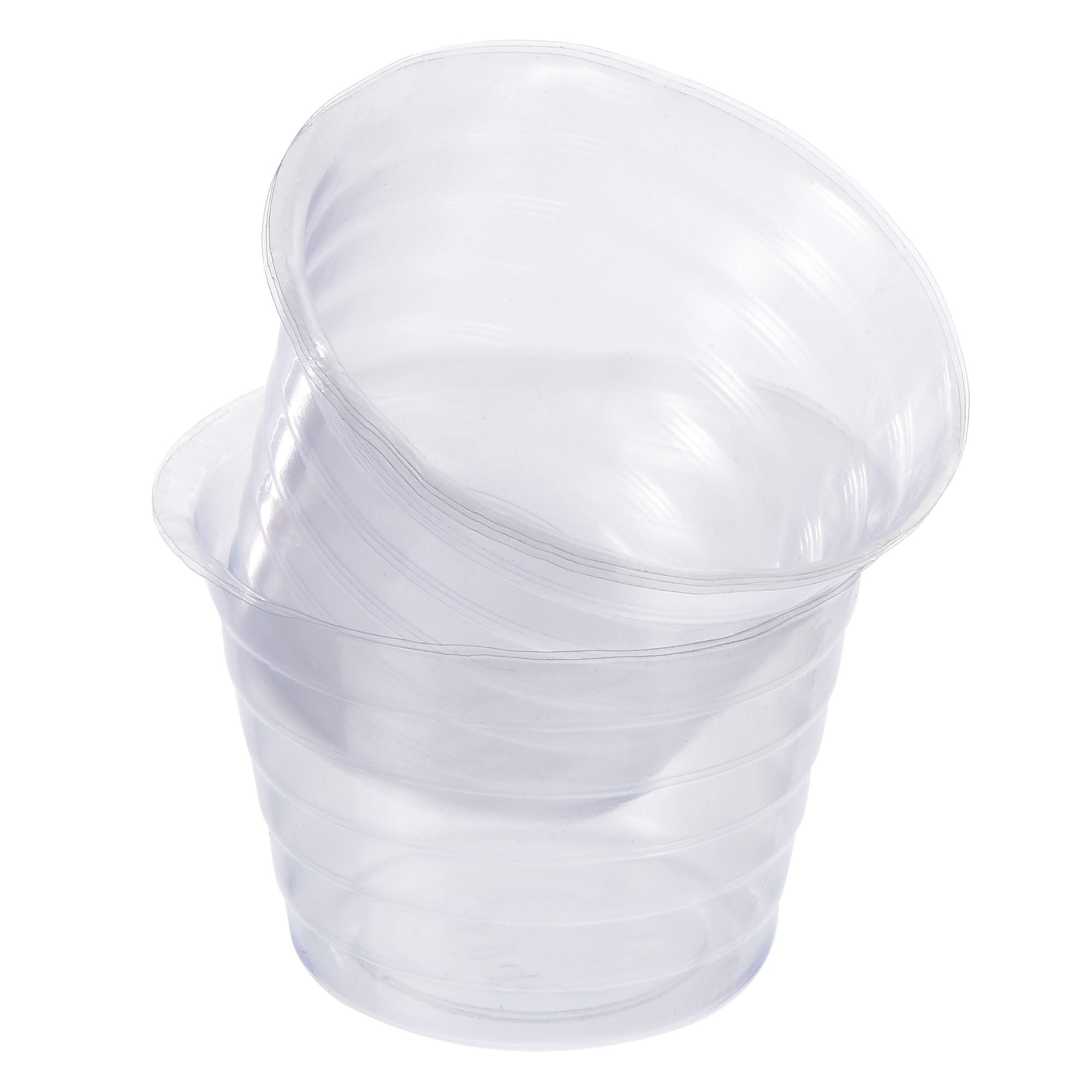 M METERXITY 5 Pack Planter Saucers - Thin Plastic Plant Tray Flowerpot Drip Trays Round Apply to Outdoor/Garden (4 Inch, Clear)