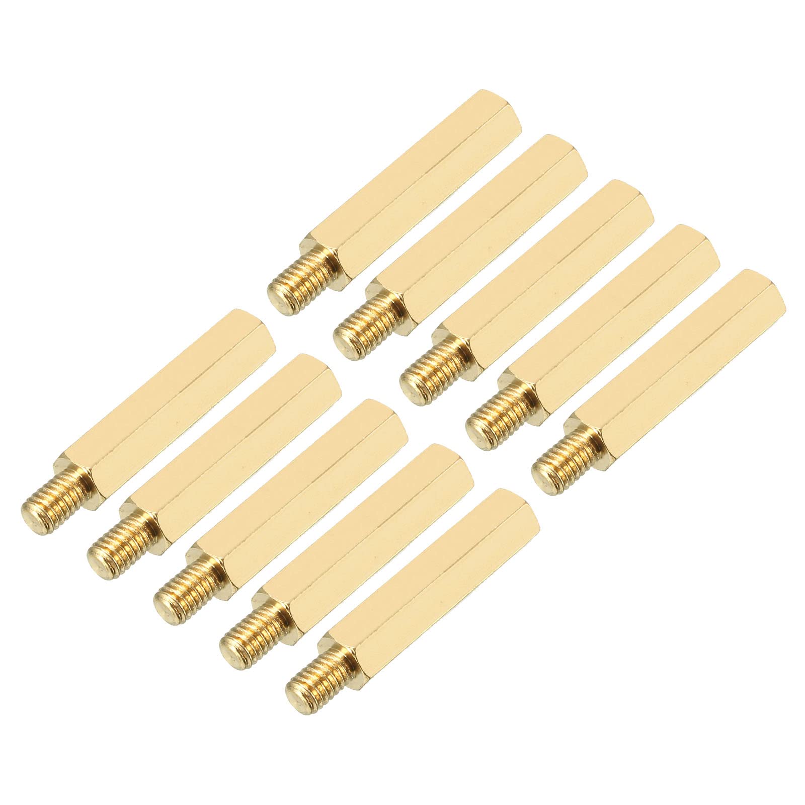 YOKIVE 20 Pcs Brass Hexagon Threaded Spacer, Hex Spacer with Female and Male Thread | Fixing The Motherboard, Great for Electronics Industries (M4 25+6mm)