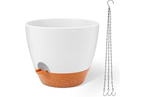 GARDIFE Large Hanging Planter, 12 inch Hanging planters for Indoor. Outdoor Plants, Self Watering Plant Pot, Plant Hanger, White