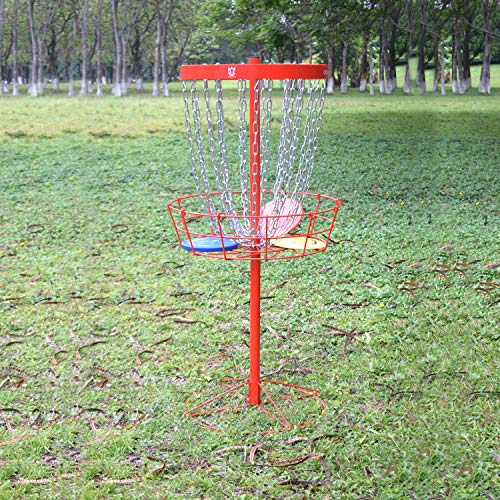 CROWN ME Disc Golf Basket Target Include 3 Discs, 24Chain Portable