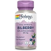 SOLARAY Bilberry Berry Extract 60 mg | Powerful Antioxidant | Healthy Vision & Circulation Support | 60 VegCaps
