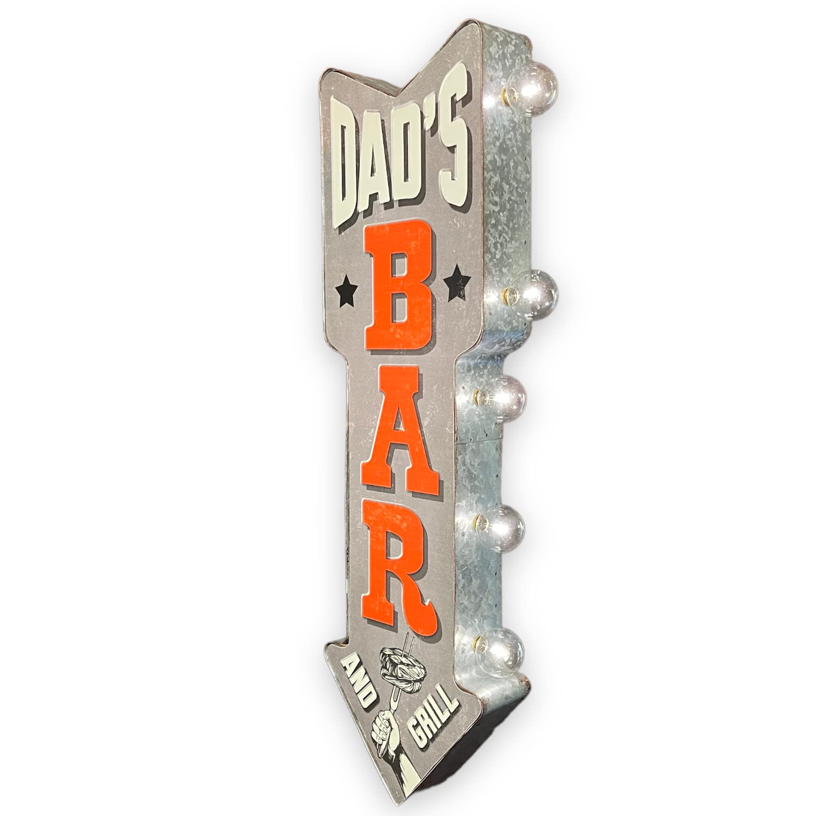 Dad's Bar Double-Sided Marquee Sign With Vintage
