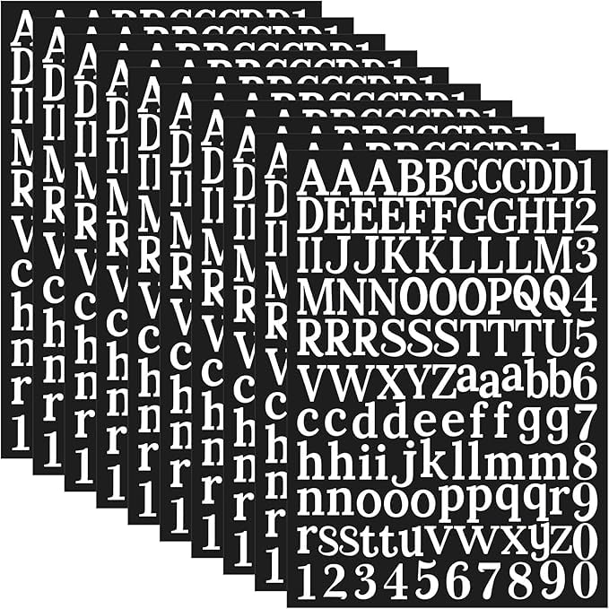 WNYT 1210 Pieces10 Sheets Letter Stickers